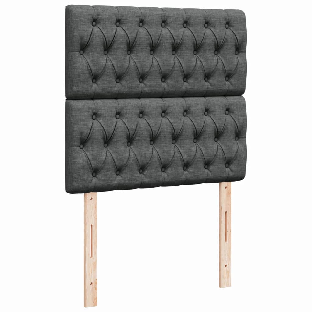 Box Spring Bed with Mattress Dark Gray 80x200 cm Fabric