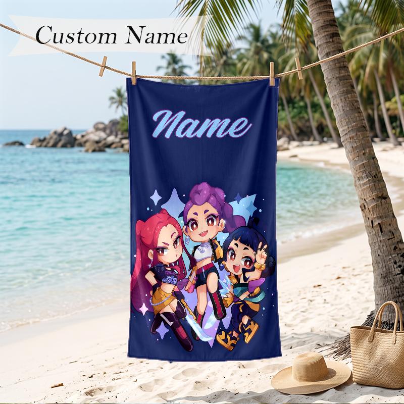 HUNTRIX Strandtuch mit individuellem Namen, personalisiertes weiches Handtuch für Schwimmen, Strand, Reisen