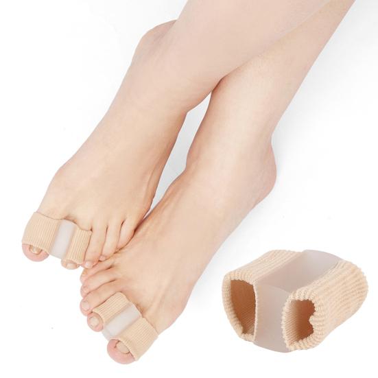 2Pcs Breathable Toe Spacers Flexible Bunion Relief Pads Double-ring Toe Separators Comfortable Toe Splints for Day Night Wear