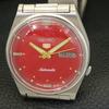 GENUINE VINTAGE SEIKO 5 AUTOMATIC 7019A JAPAN MENS RED DIAL WATCH A702408-5 R124-a702408
