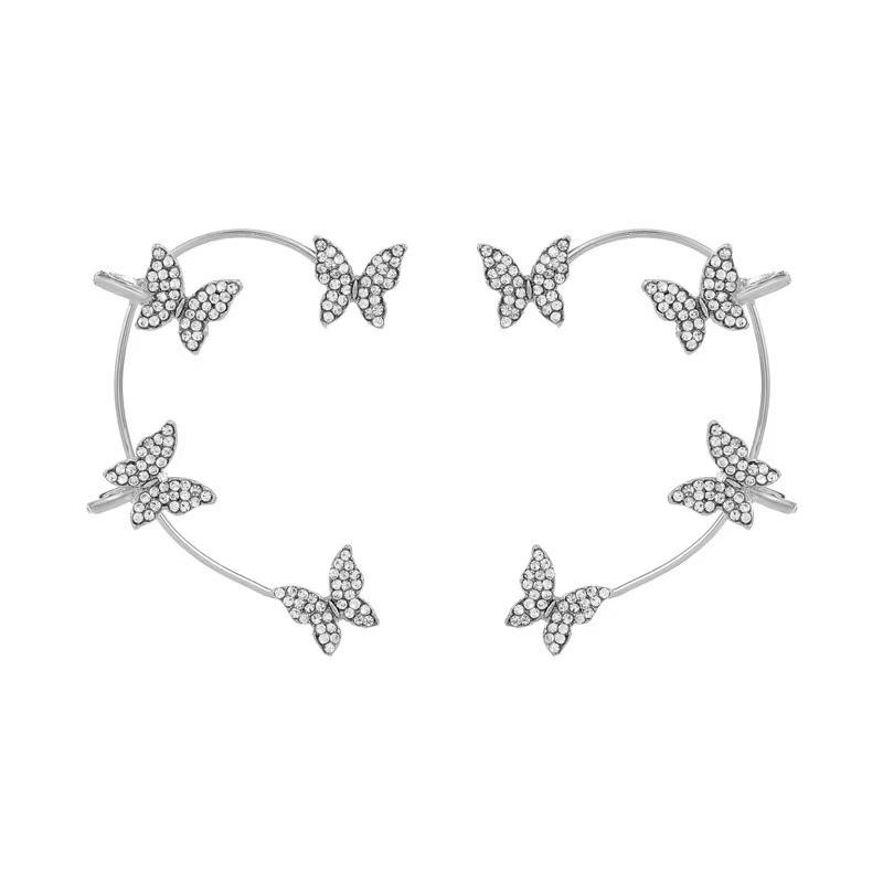 High-Class Butterfly Rhinestone Ear Cuff – Sparkling, Fairy-Style Non-Pierced Earring Accessory for Women