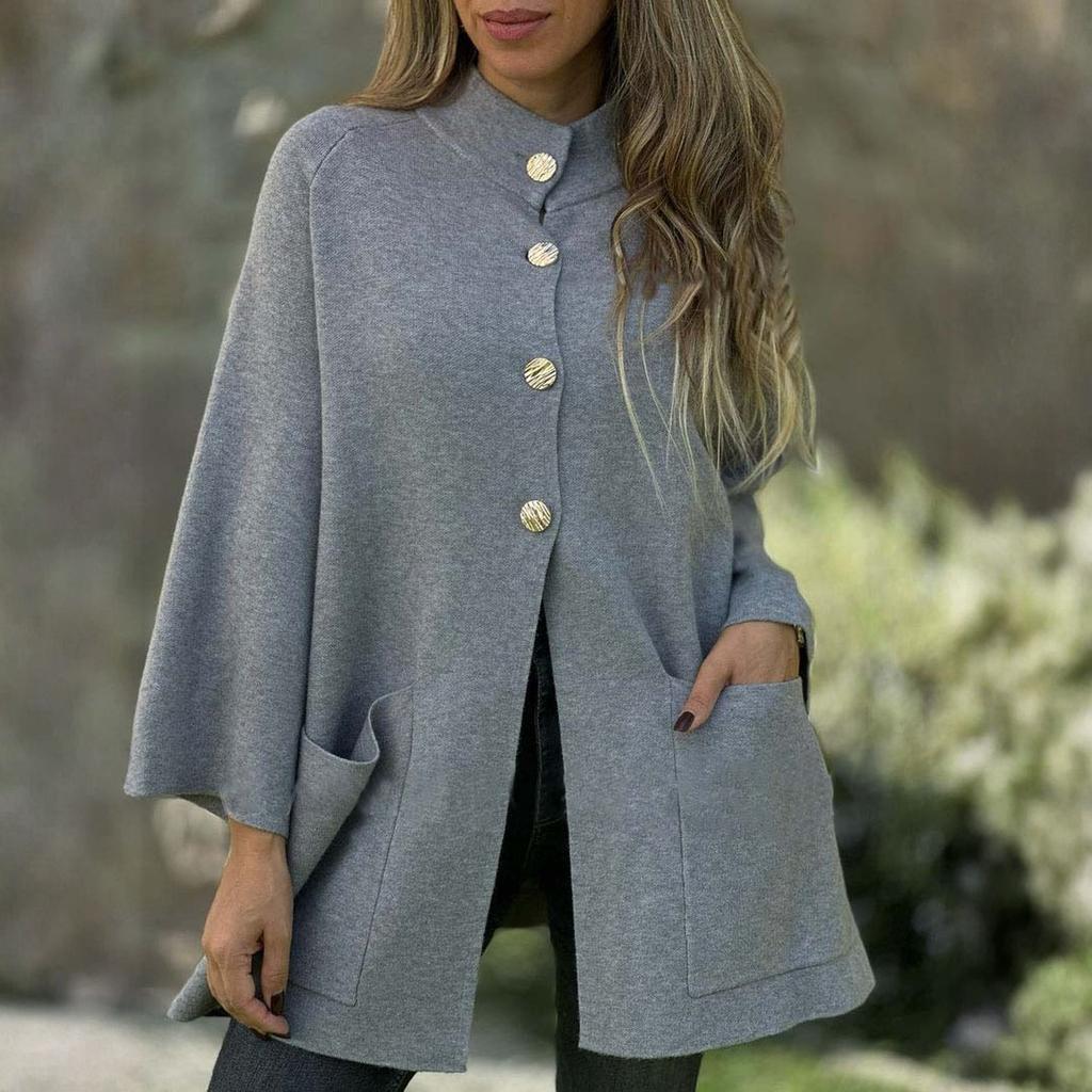 Fashionable Women's Casual Woolen Coat Single Breasted Cardigan Top For Women