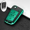 Leather Tpu Car Key Case Cover Fob For Vw Volkswagen Golf 7 Mk7 Tiguan Mk2 For Seat Ateca Leon Fr 2 Ibiza For Skoda Octavia
