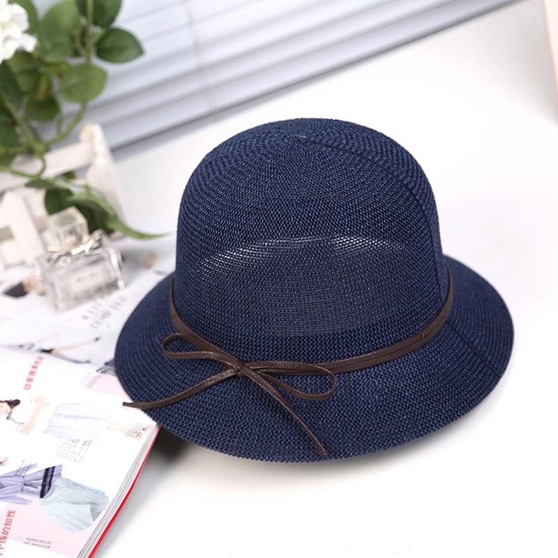 Versatile Breathable Mesh Basin Hat Bow Straw Bucket Hat Women Summer Travel Sun Protection Visor Sun Hat