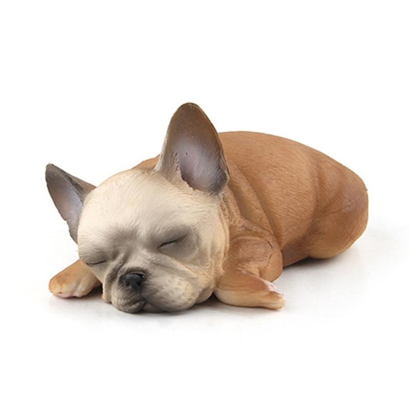 Realistic Puppy Bulldog Figurine Statue Sculpture Model for Dog Lover Collection