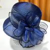 Outdoor Elegant Sunscreen Hat Flower Bow Beach Hat UV Resistant French Top Hat