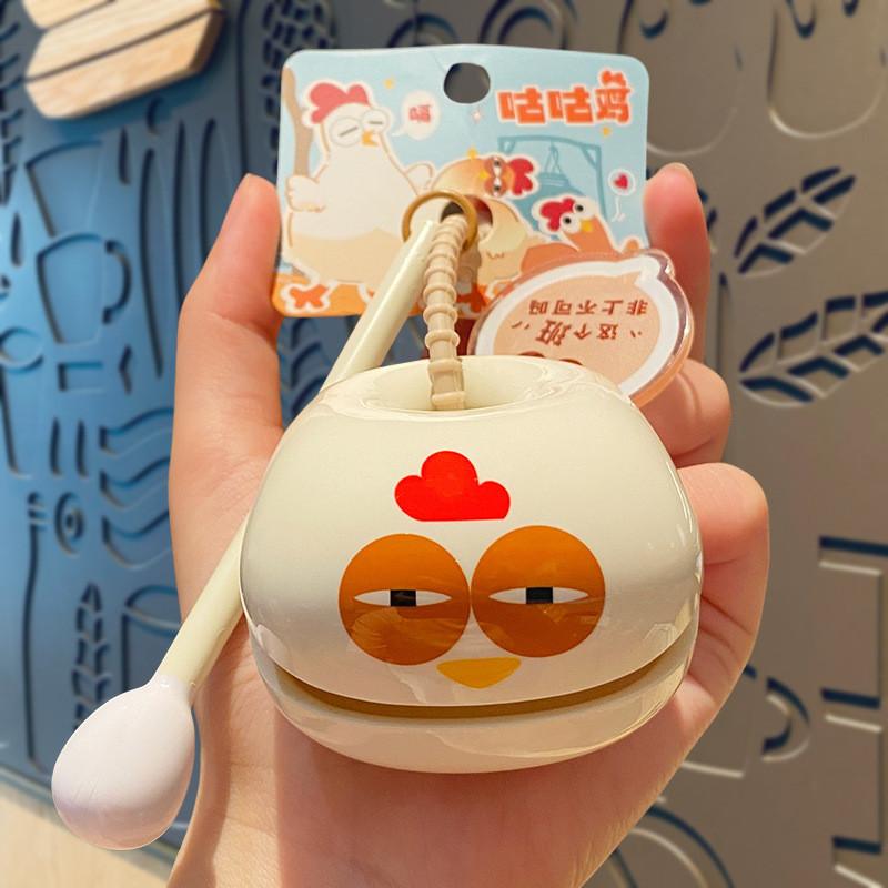 

Cluck Adorable Plush Chick Stress Relief Keychain Cute Cartoon Pendant For Students And Gifts Wood