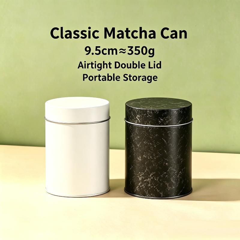 Matcha Powder Can 9.5cm Double Layer Airtight Sealed Portable Lightweight Jar for Travel Camping Tea Drinking