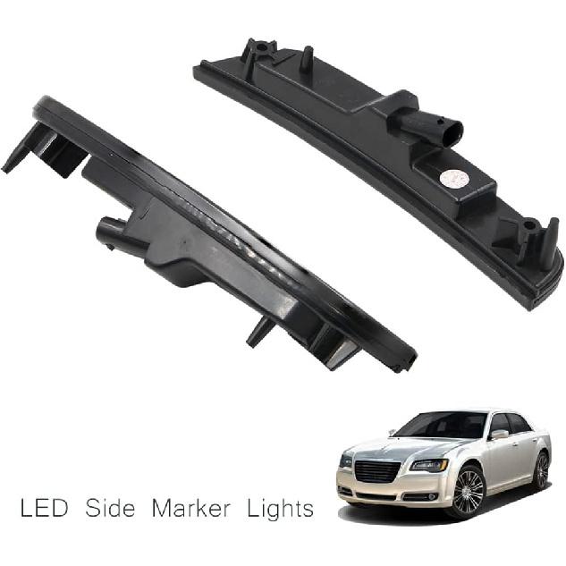NJSBYL Smoke Lens Amber/Red Full LED Front Rear Side Marker Light Kits for Chrysler 300 2015 2016 2017 2018 2019 2020 2021 2022 300S 300C C Platinum