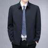 Dad Dress Stand Collar Jacket Zipper Shirt for Men Spring and Autumn New Middle-aged Men Business Casual Solid Color Coat