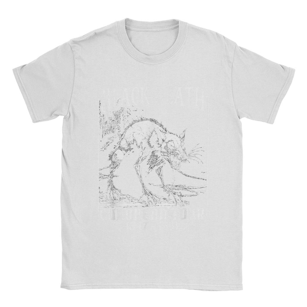 Black Death European Tour T Shirt for Men Pure Cotton Awesome T-Shirts Round Neck Tees Short Sleeve Tops Printing