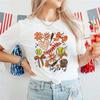 Cute Women's Top Short Sleeve Casual Printed Baseball Pattern Round Neck T-Shirt Summer New Fashion Women's Clothing T-Shirt