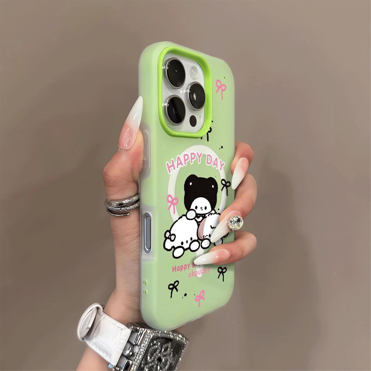 

Magnetic jelly two-in-one For Apple mobile phone case premium caseti double layer mobile phone case ins little black cat mobile phone case For iphone 17PROMAX
