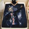 Football Player Neymar,pattern Flannel Blanket, High Quality Comfortable for All Seasons, Home Decor, Warmth and Comfort, Perfect for Gifts.