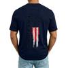 Men's V Neck Short Sleeve Casual Shirt with USA Print Pocket Design Lightweight Summer Top Comfortable Fit