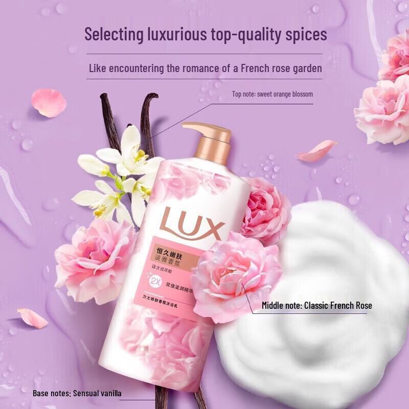 LUX Delicate Fragrance Body Wash for Lasting Tender Skin, 2 x 720g