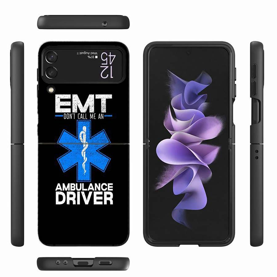 EMT EMS Medical Rescue Phone Case For Samsung Z Flip 6 7 5G Z Flip 5 Galaxy Z Flip 3 4 5G ZFlip Shockproof Hard Cover TPU PC Coq