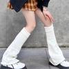 White Flare Warm Socks Women Wide Legs Gothic Style Warm Leg Warmers Featuring Knitted Minimalist Fashion Leg Warmers