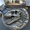 Dinosaur Skull Round Area Rug,Carpet Rug for Living Room Bedroom Sofa Playroom Decor,Non-slip Floor Mat
