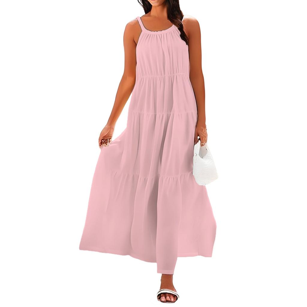 Vestido de Tirantes sin Mangas de Verano Casual para Mujer