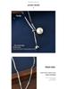 Titanium Steel Pearl Pendant Necklace for Women - Elegant Long Necklace for Autumn and Winter Sweaters