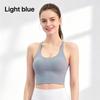 Women Stylish Cross Back Yoga Tank Top with One-piece Chest Pads, Elastic Comfort Workout Bra, Light Support Activewear for Sports and Outdoor