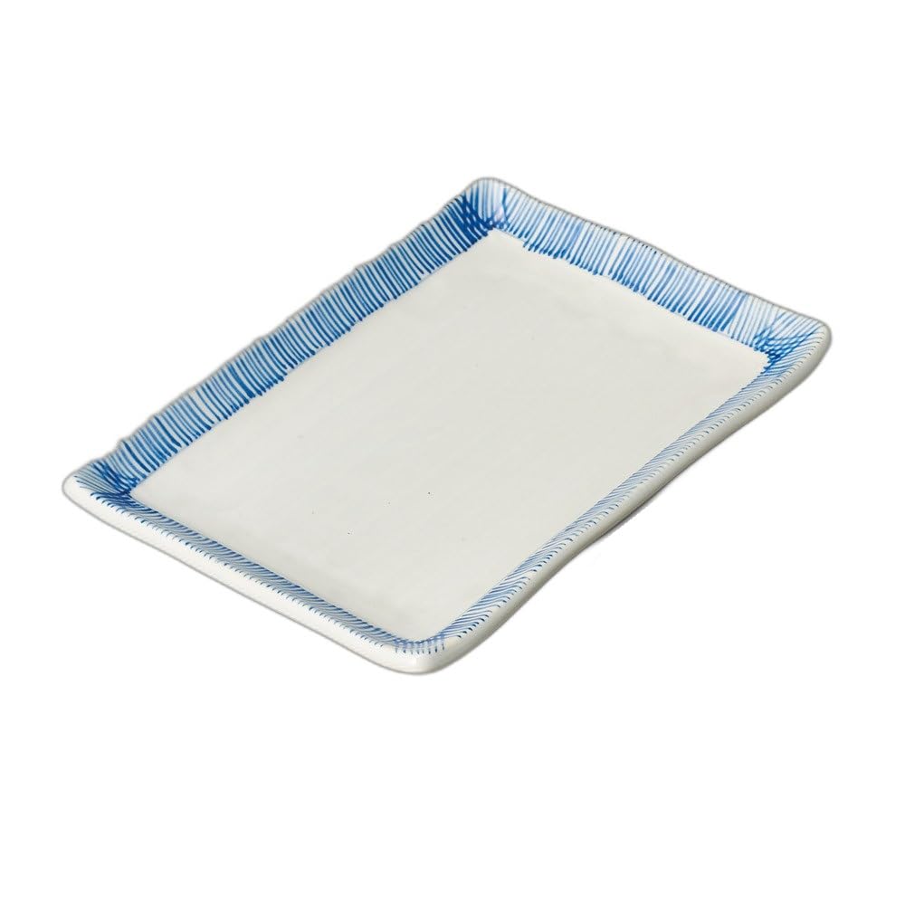 Samidare rectangular ware dish ware dish [20.5×14.6×2.5cm]