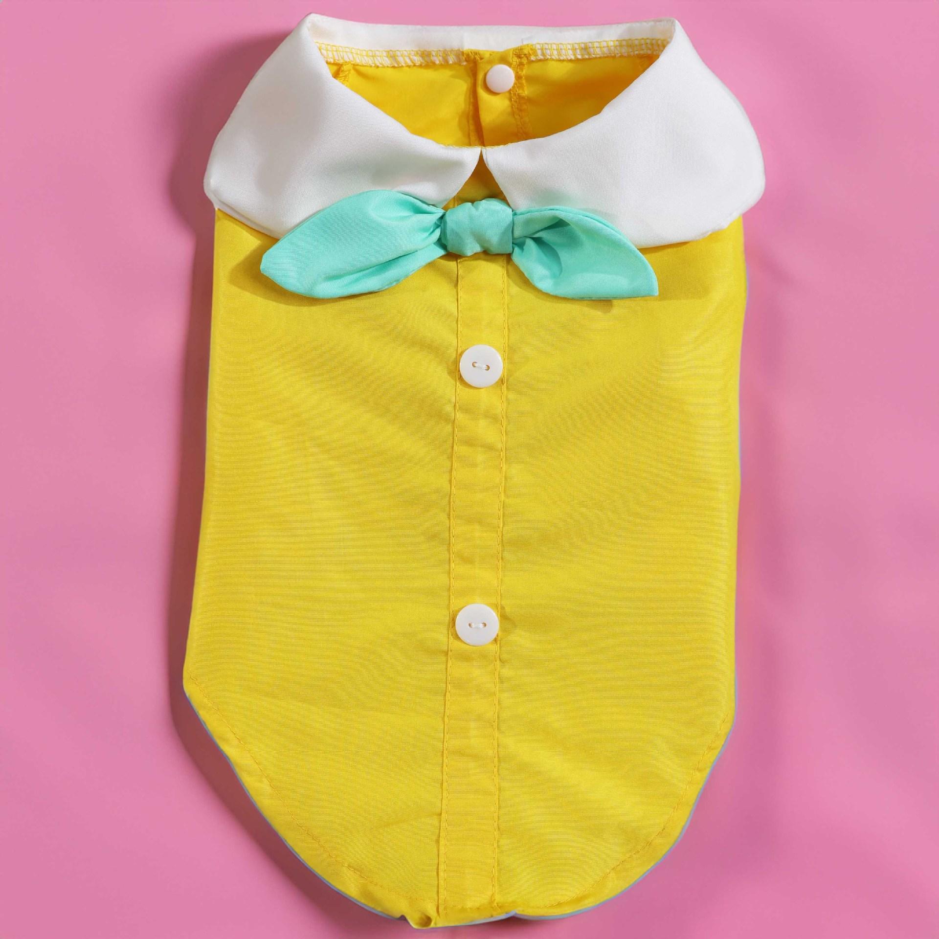 

Летняя одежда для питомцев, тонкая рубашка с галстуком-бабочкой для студентов, одежда для собак мелких и средних пород, тедди, бигль, померанский шпиц, шнауцер 2XL жёлтый