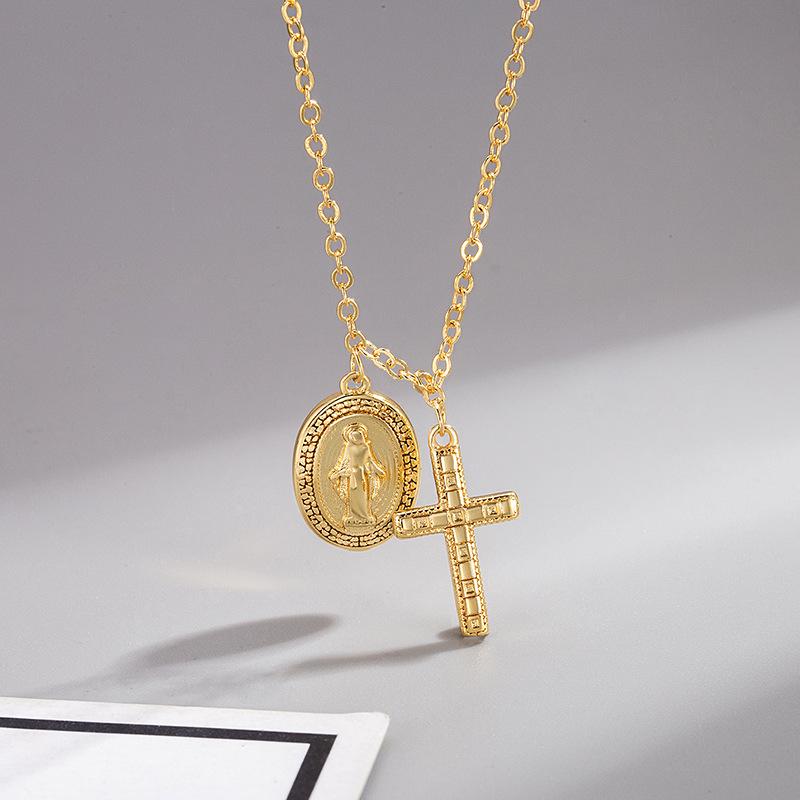 Zirkon-Kreuz-Halskette: Europäische & Amerikanische Leichte Luxus Schlüsselbein Kette für Damen