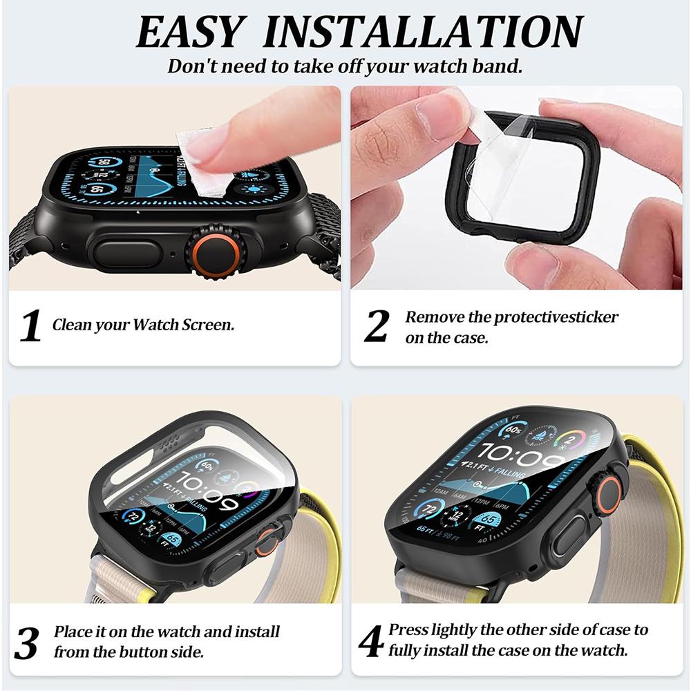 Displayschutzhülle Vollabdeckung für Apple Watch Serie 11 10 9 Ultra 3 SE 2 49MM 46MM 42MM 45MM 41MM 44MM 49 MM Schutz Zubehör aus gehärtetem Glas