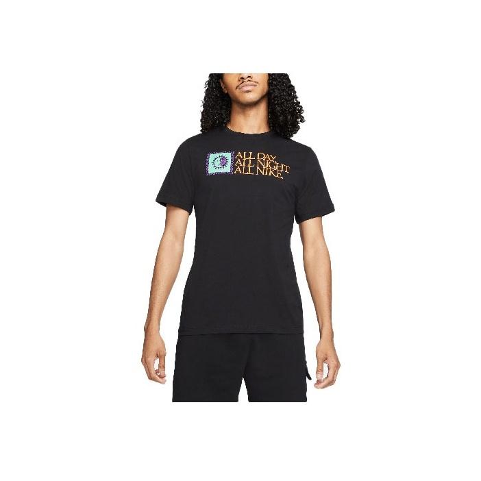 

Nike Спортивная одежда с принтом букв и логотипом, повседневная футболка с круглым вырезом и коротким рукавом, мужские топы, черный цвет DH7486-010 XL