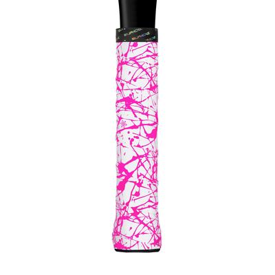 Supacaz Super Sticky Kush Rosa Neon Splat Tênis Overgrip Raquete Seco Envoltório de Raquete Fita de Grip para Raquete Envoltório Overgrip - - - - Pacote com 3