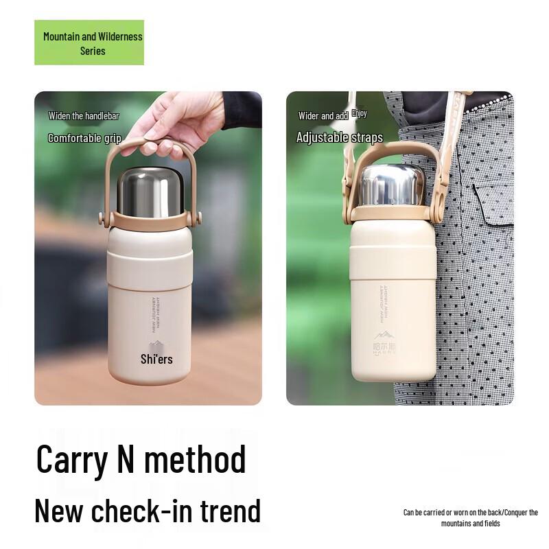 HAERS 1L 316 Stainless Steel Portable Insulated Bottle