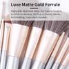 Natural Gray Squirrel Hair Makeup Brush Set by ENZO Professional Makeup Brush Set with Unique Face and Eyeshadow Beauty Brush Set with Gold Contour