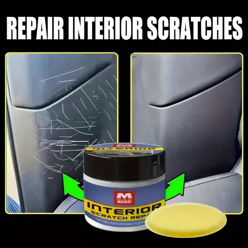 Multifunctional Car Wax Plastic Restorer Interior Scratch Repair Tire Leather Polish 100g Crystal Clear Renewal Agent