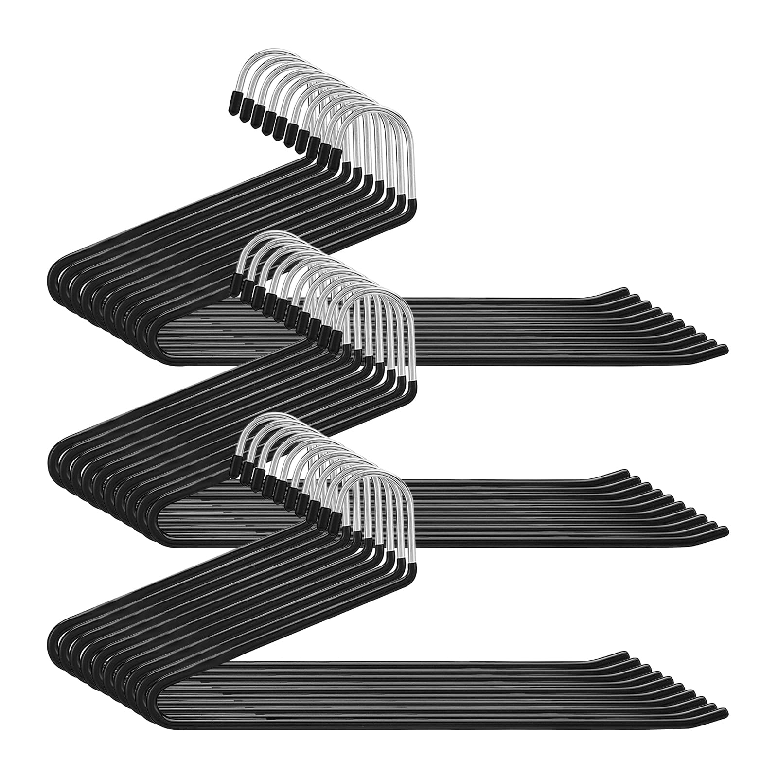 

AYO Trouser for Prevents Trousers from Falling Leaves No Single Pants Black (AYO) Non-Slip Hangers, 30-Pack, Slacks, Off, Marks, Hangers, чёрный