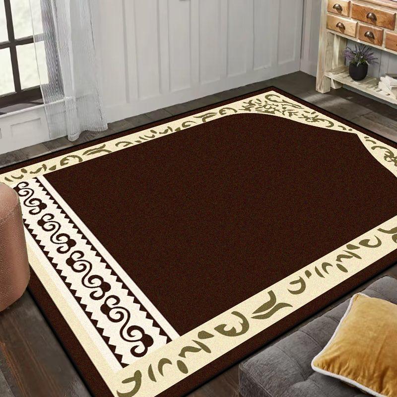 

Middle East Carved Prayer Carpet Flannel Non-slip Soft Machine Washable Worshipers Rug for Home Living Room 60*90cm