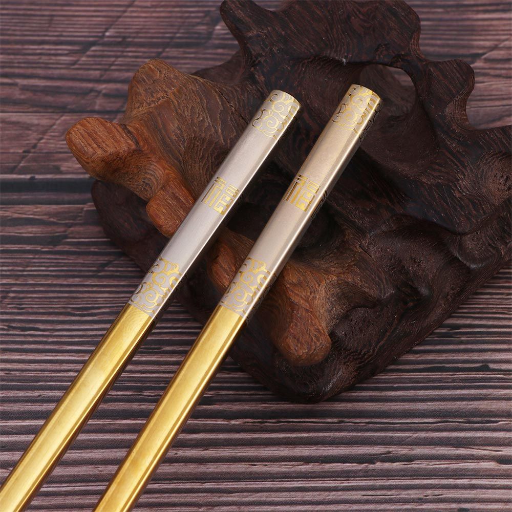 Hollow Reusable Chinese Japanese 304 Stainless Steel Korean Flatware Tableware Chopsticks Kitchen Supplies