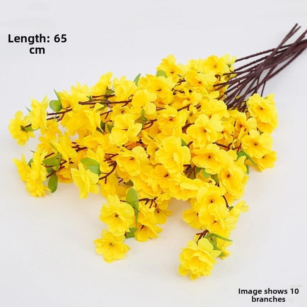3pcs Lifelike Artificial Sakura Flowers Pink Silk Fake Flowers Peach Blossom Branch Table Center