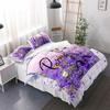 3pcs Purple Bedding Set Paris Eiffel Tower Printed Cozy Duvet Cover King Queen Twin Size Birthday Gift for Adult Bedroom Decor
