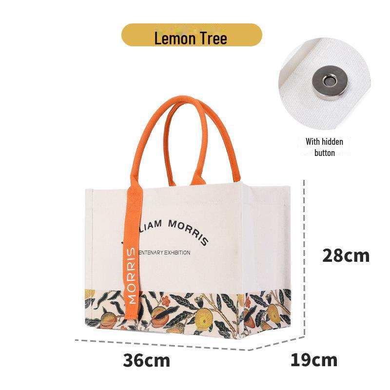 

Сумка-тоут из холста для женщин - большая вместимость с лентой и логотипом