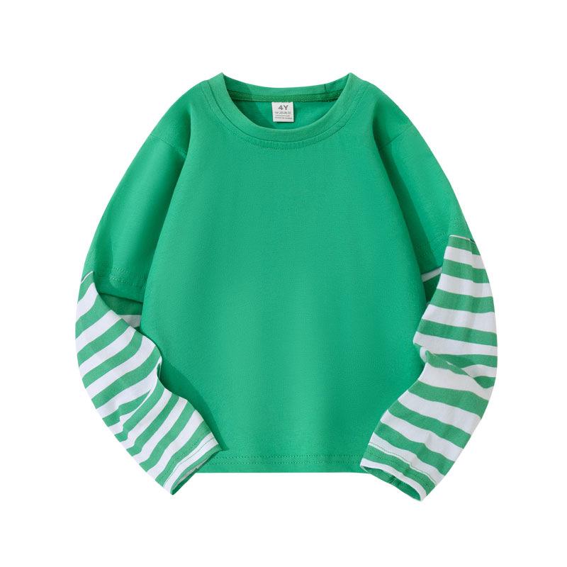 Green Kids' St. Patrick's Day Two-Piece Long-Sleeve Shamrock Party Outfit