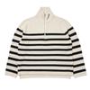 VERNO [Casual] Stripe Half Zip-Up Knit White