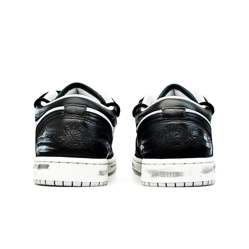 Jordan Air Jordan 1 Radiant Rose Oddychające Niskie Vintage Buty Koszykarskie Unisex Czarne Białe Szare FQ7687-300(Zespół1821-)