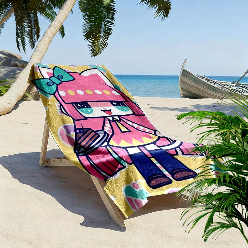 Custom Tiyoko 2D Flat Print Beach Towel, Large Soft Quick Dry Towel for Beach Camping SwimmingDSTJ0925349
