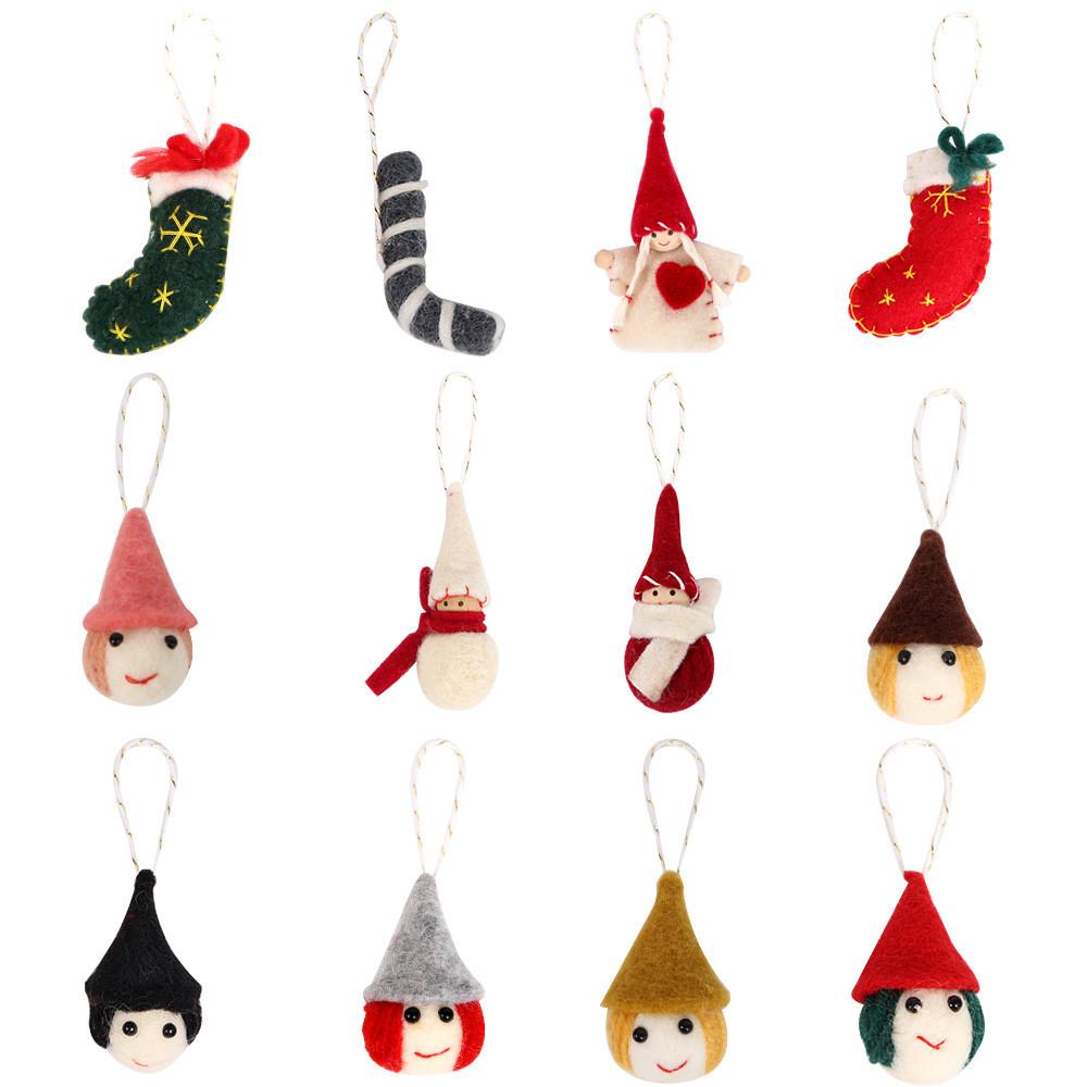 Mini Decorative Christmas Figures In Soft Fabric Stylish Ornaments Celebrations For