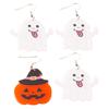 1 Pair Halloween Pumpkin Ghost Earrings Creative Piercing Halloween Pendant Hook Earrings Holiday Jewelry Accessories