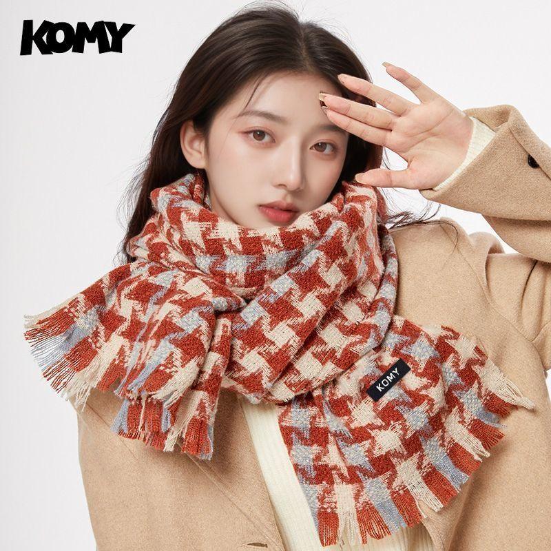 

Plaid red scarf winter female Christmas warm festive atmosphere student couple boy shawl scarf dual-purpose No specification