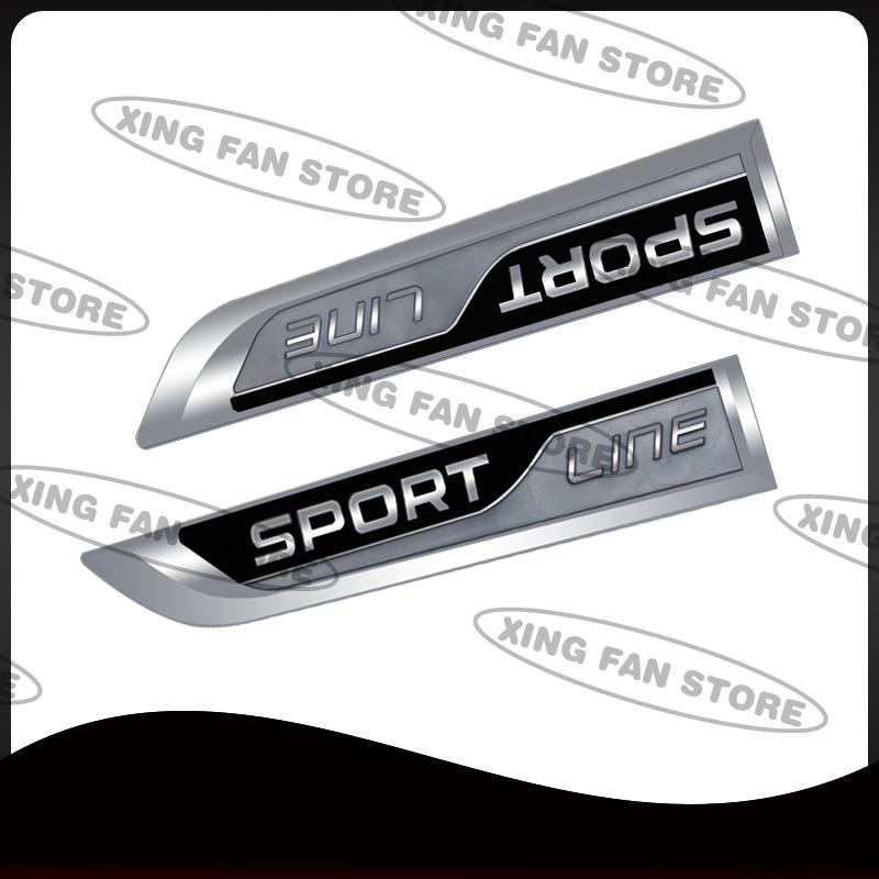 AAABU1 Auto Styling Sport Line Emblem 2Pcs Car Side Rear Trunk Badge Decal Body Sticker For Skoda Fabia Octavia Yeti Karoq VRS Scala