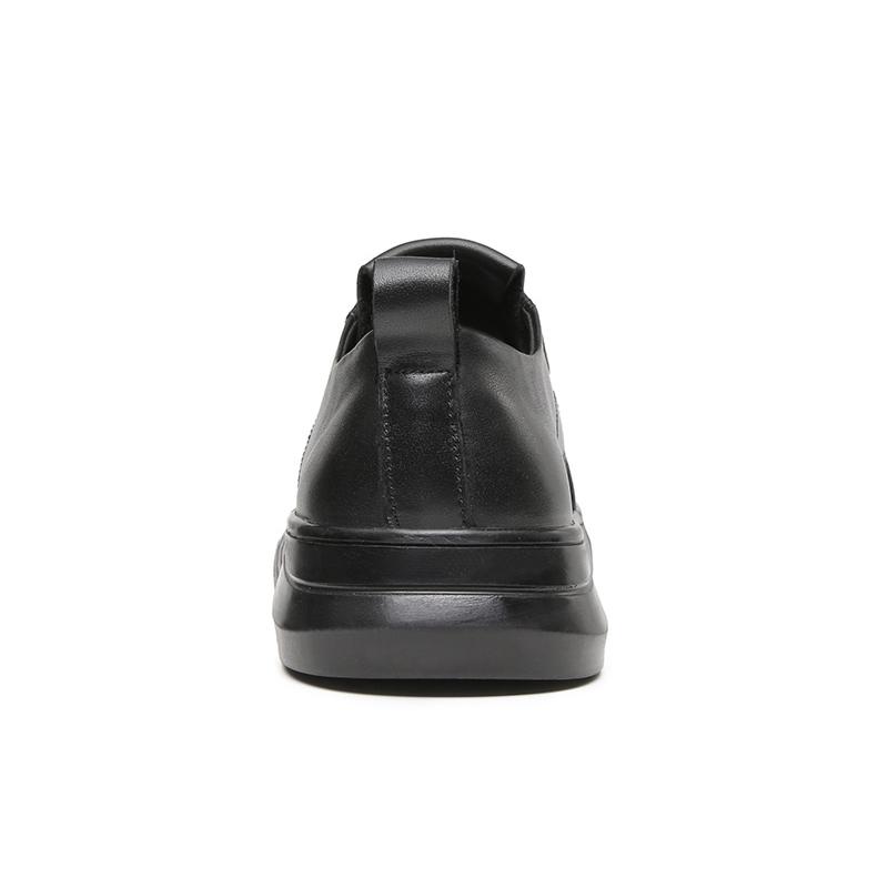 Autumn Winter Men Genuine Leather Pure Black Casual Skateboarding Shoes Sneakers Luxury Brand Designers Plus Big Size 47 48